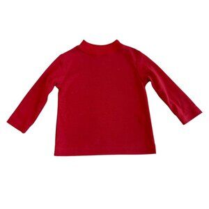 Petit Bebe Mock Neck Shirt Baby Boys Dark Red Long Sleeve Cotton Pullover Sz 9M